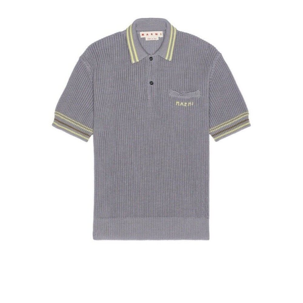 Marni Polo Neck Mercury Grey Knit Collar
